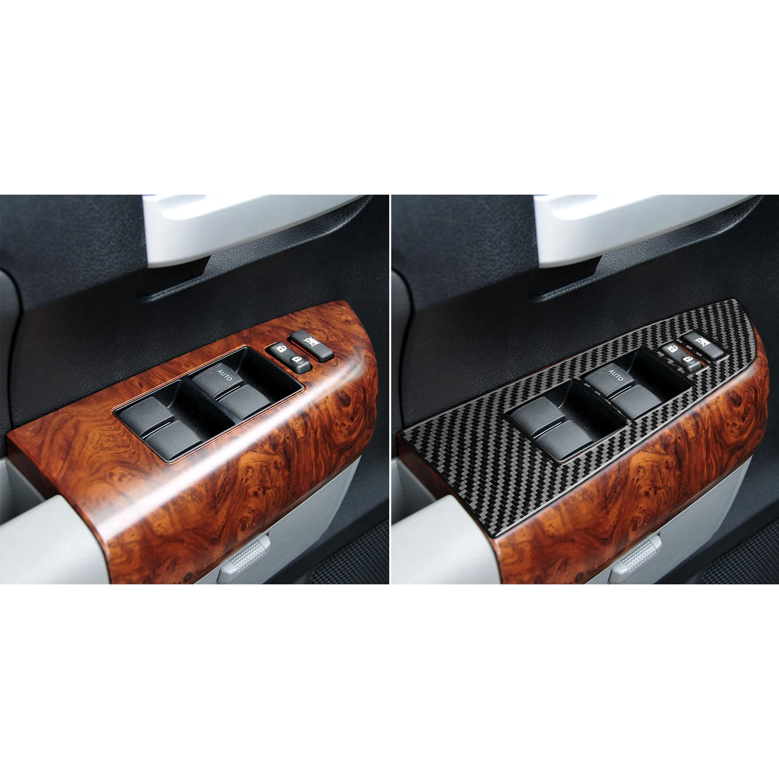 For Toyota Tundra 2007-2013 Real Carbon Fiber Sticker Window Lift Control Button Panel Cover Car Accessories Interior decorative