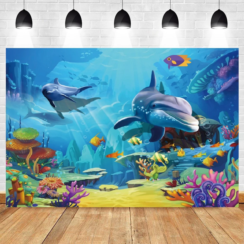 Shark Undersea Photography Backdrops Baby Birthday Photocall Portrait Party Decor Background Photo Studio Photographic Photozone