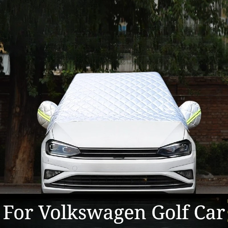 For Volkswagen Golf Car Jacket Cover Half Cover Winter Thickened Snow and Frost Front Windshield Antifreeze Cover of the Car