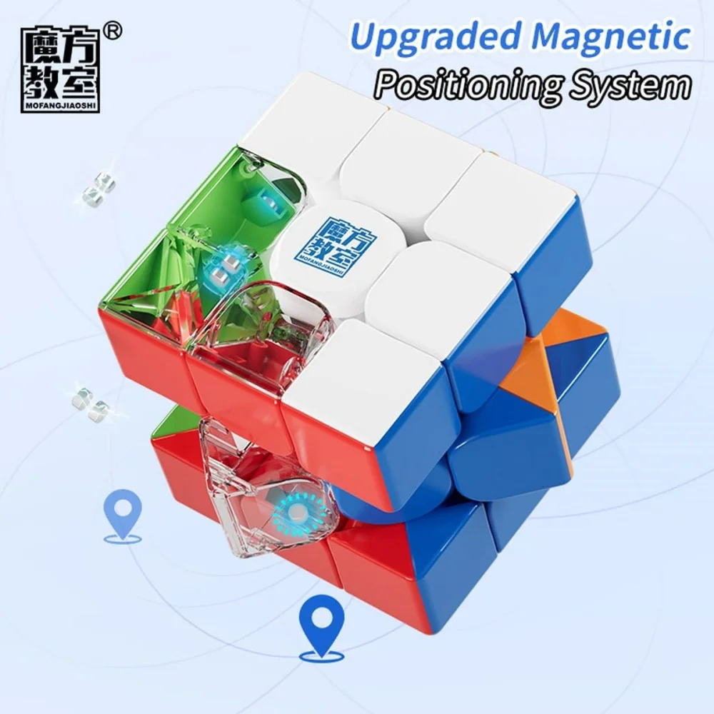 MoYu Cube Robot Cubing Classroom MFJS Meilong 3 3x3 Magic Puzzles Cube Stickerless with White Robot Shape Display Stand