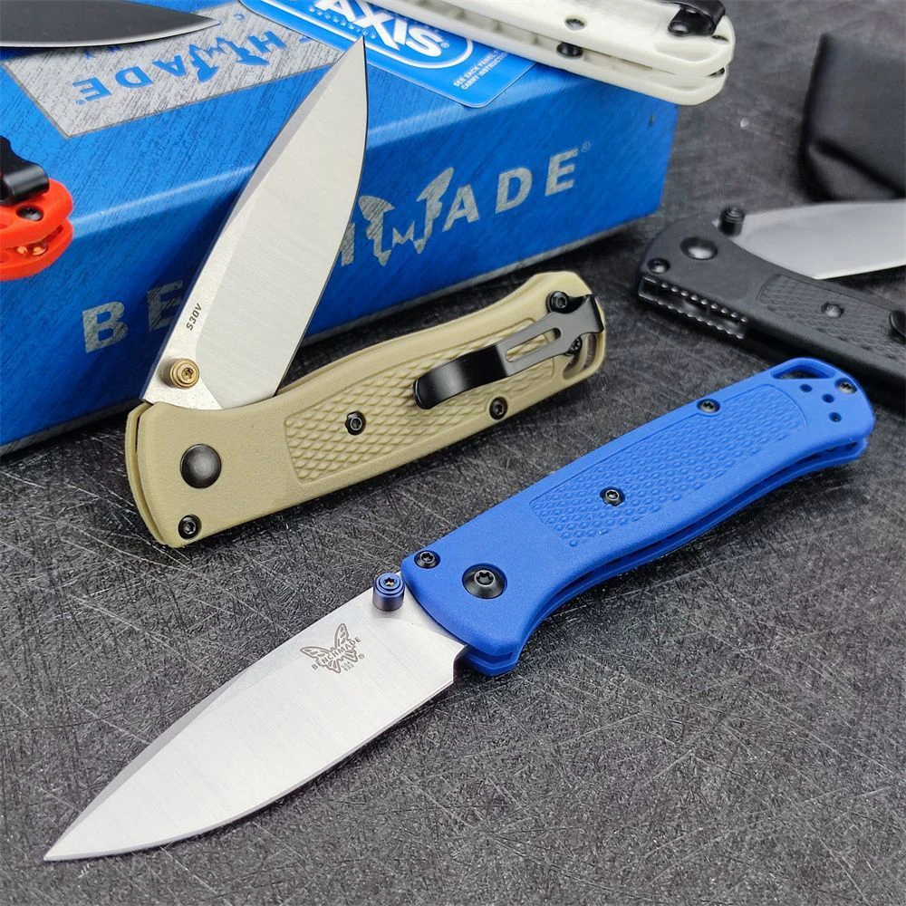 Mini Bugout 533 Pocket Folding Knife S30V Drop Point Plain Blade Nylon Wave Fiber Handle Survival Camping EDC Knives