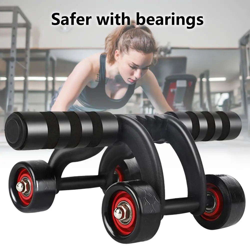 Ab Wheel Roller Stable Ab Training Wheel Simple Operation Strong Grip  Useful Indoor Outdoor 4-Wheeled Ab Muscle Wheel