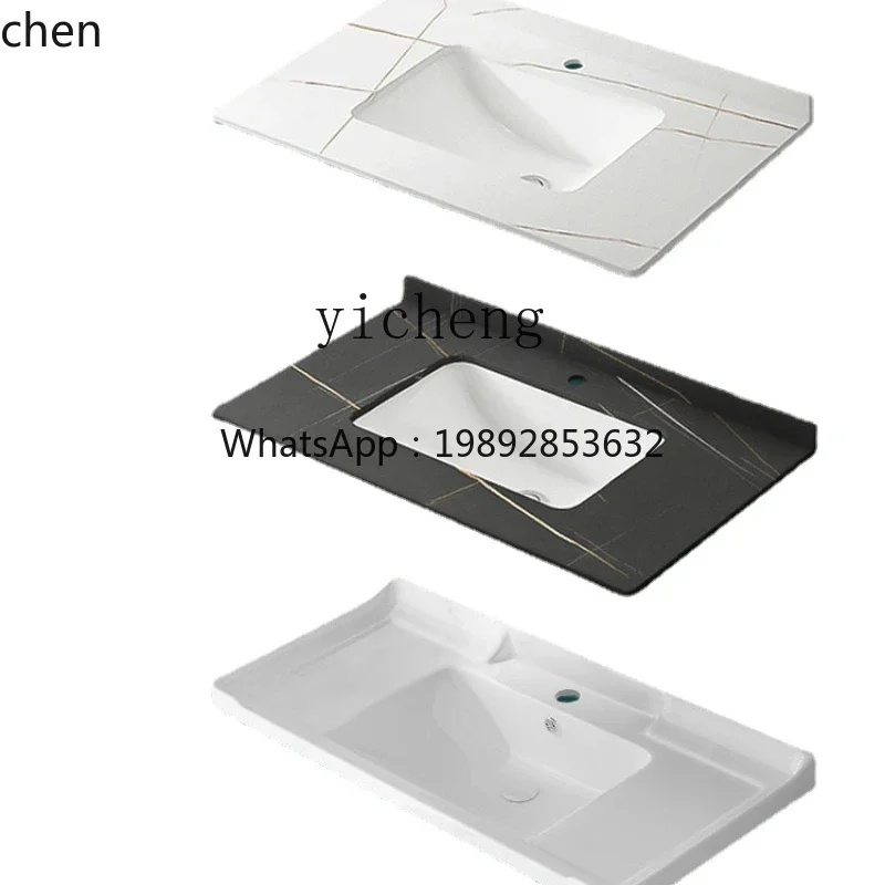 HT Mid-Basin Stone Plate Table Top Integrated Ceramic Face Washing Wash Basin Wash Single Basin