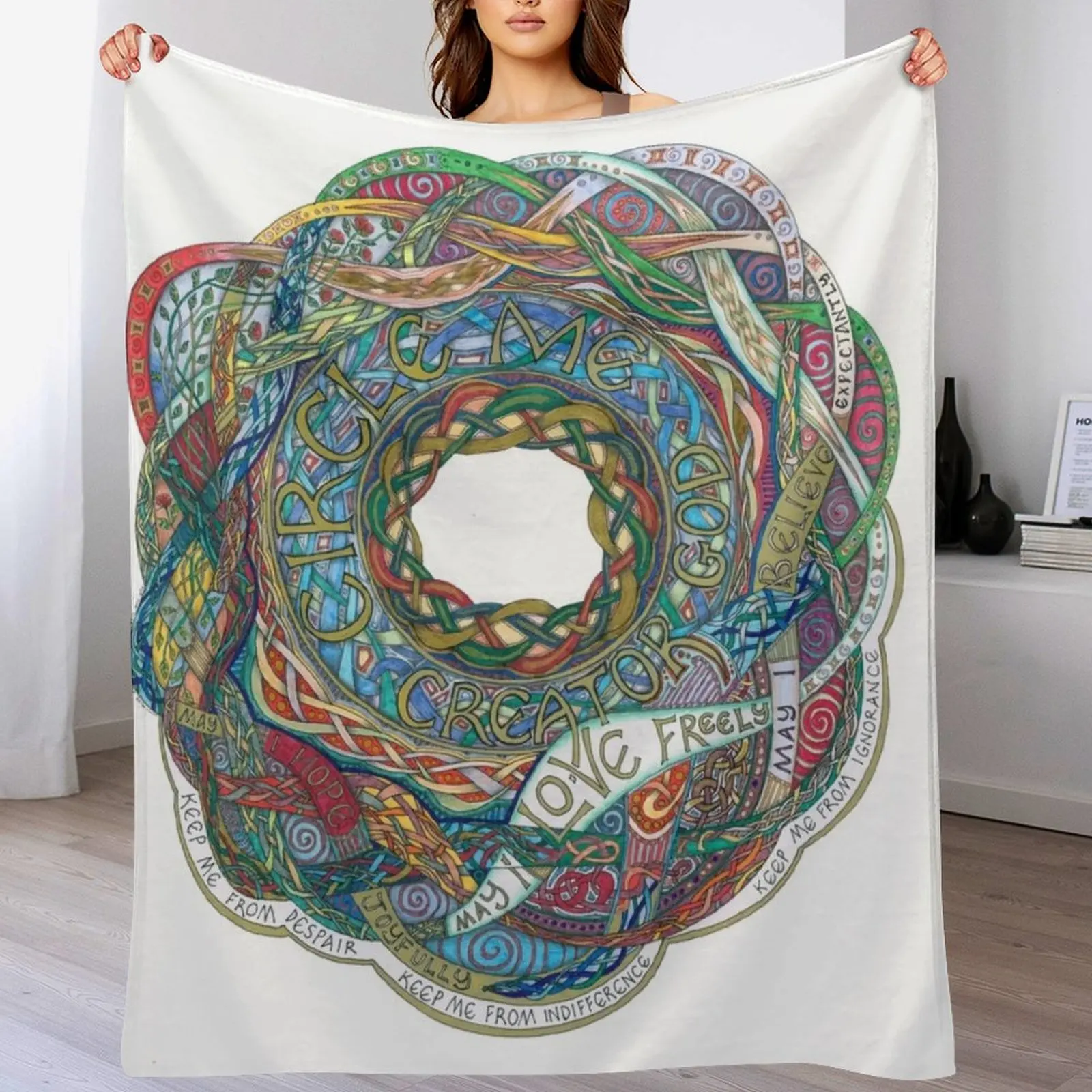 Circle Me Throw Blanket Plush Fuzzy Cozy Blanket for Couch Sofa