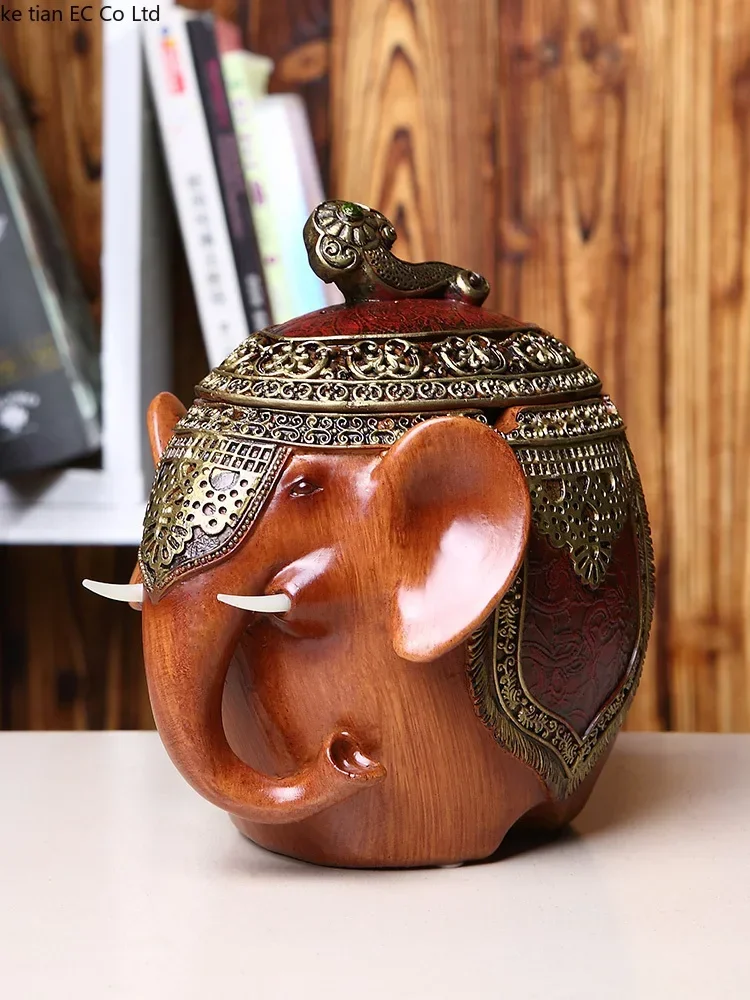 

Chinese personality elephant ornaments fashion creative large ashtray with lid ornaments Practical household daily necessities