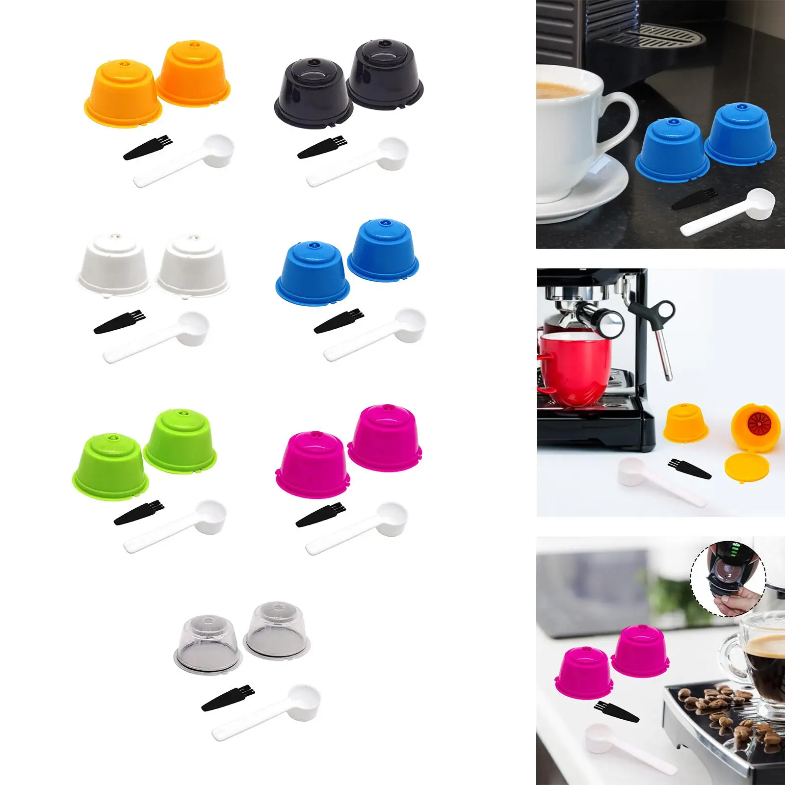 2 шт. фильтры для кофе с чистящей щеткой DIY многоразовые корзины для фильтров Замена стручков для кухни, дома, кафе, подарки