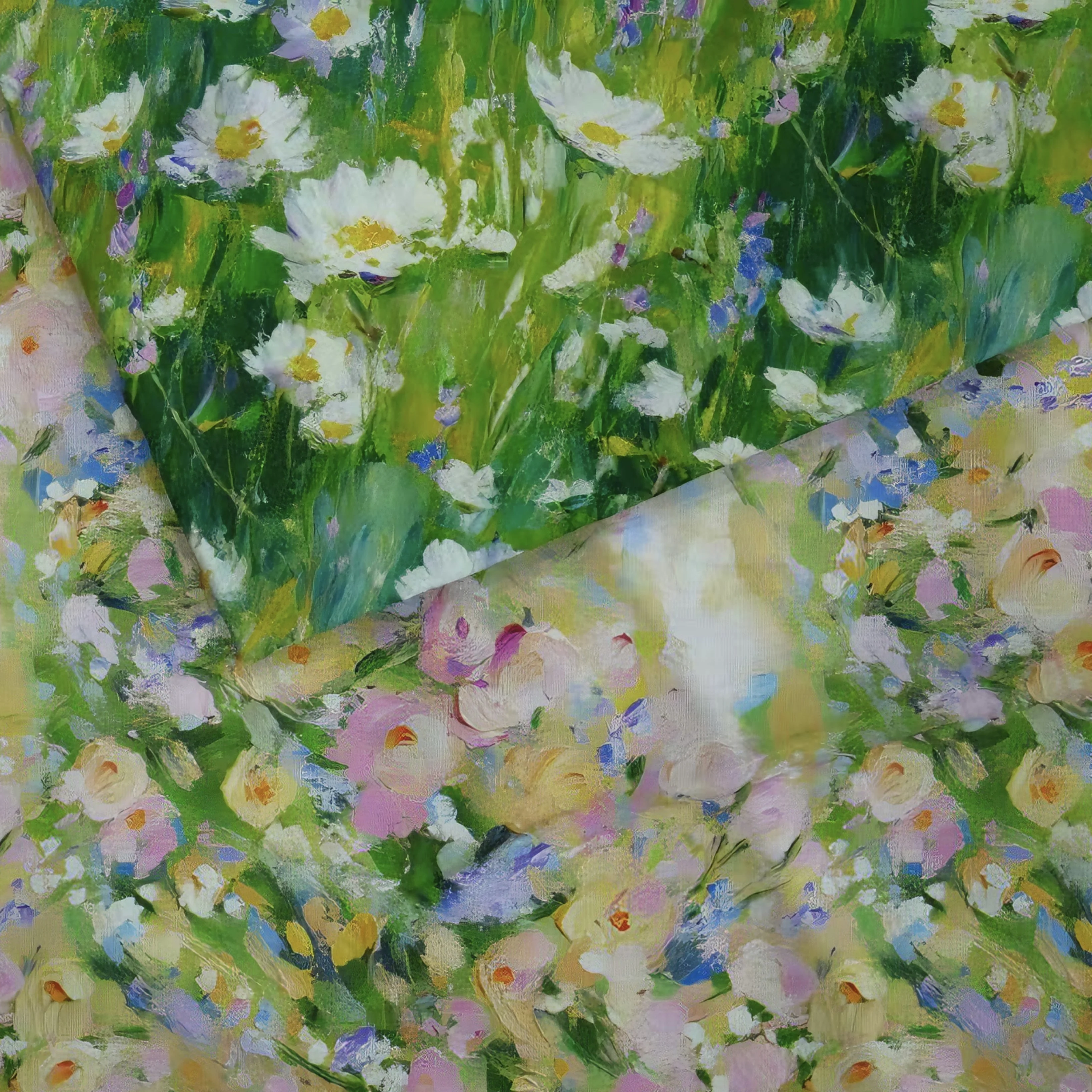 

Impressionist Monet Style Floral Oil Painting Soft 100% Cotton Fabric for Dress Sewing Curtain Upholstery DIY Craft by the Meter