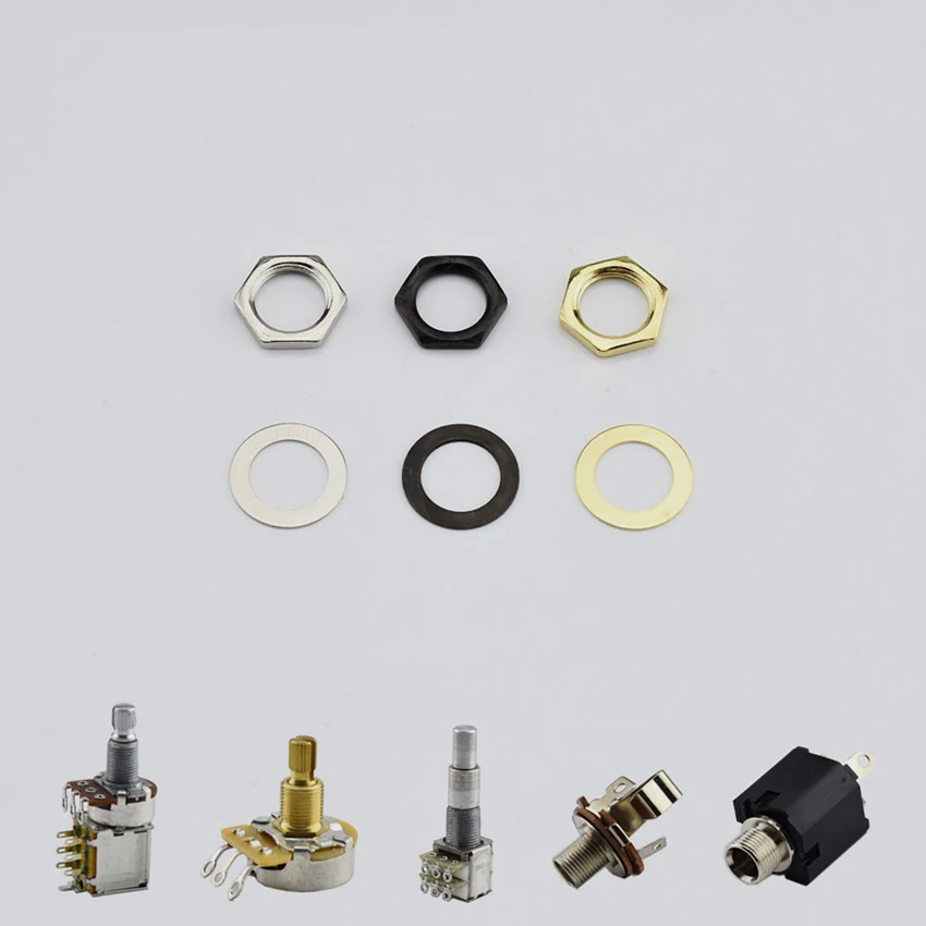 Electric Guitar/Bass Potentiometer(POT) Nut And Washer / Output  Jack Nut and Washer KR(Origin)