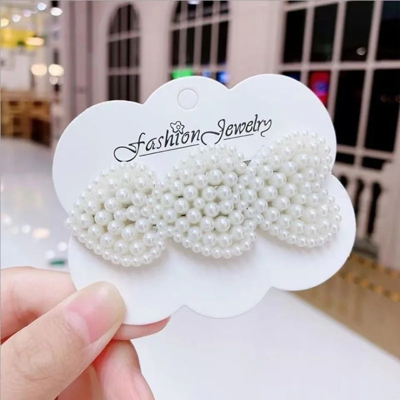 2/5/15pcs Fashion Sweet Flower Hair Clips Multifunctional Pearl Bangs Hair Clips Side Clips Duckbill Clips Hair Accessories