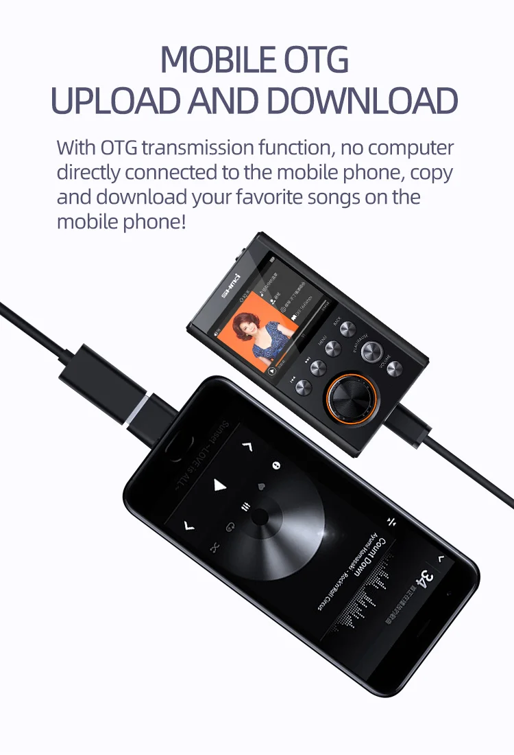 SHMCI Professional Music Audio Player Max Supports 128G TF Card DSD256 Lossless Hifi MP3 Player