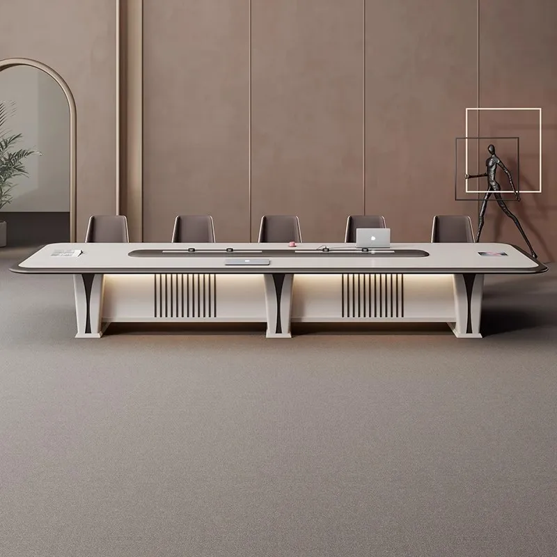 

Paint conference table, long table, light , high-end sense, Class A office building, medium and large conference room tabl