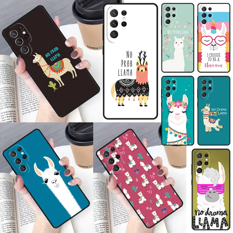 

No Prob-llama Lama Quotes Cover For Samsung Galaxy S23 S24 S25 Ultra S22 S20 S21 FE Plus Note 10 20 Ultra phone Case