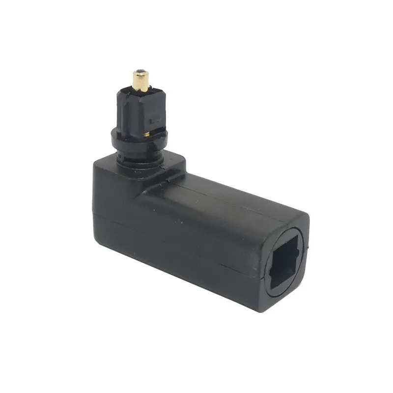 New Sale 90 Degree M/F Digital Optical Audio Cable Adapter Male to Female Right Angle 360 Rotates for Toslink Optical Cable