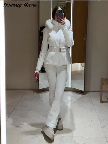 Женский лыжный костюм Fashion Solid Warm Ski Suit