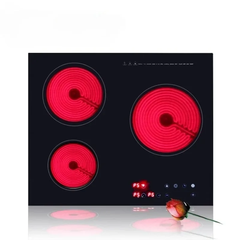 Embedded Cooktop Stove Electric Ceramic Cooker Threer-head Electric Stove Integrated High Power Ceramic Cooker Hob