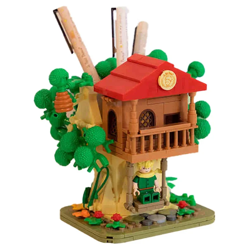 The Little Prince Tree House Building Blocks Pen Holder Animation Children's Educational Assembly Model Ornaments Holiday Gift