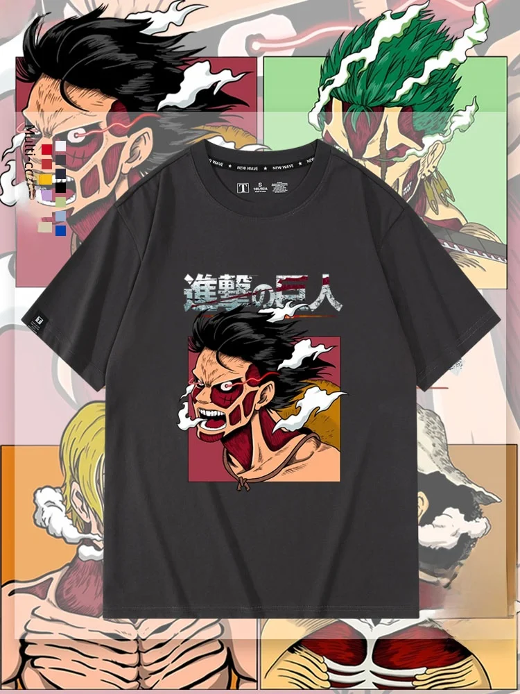 ピュアコットン-オルタナティブ・アタック・オン・タイタン-グラフィックtシャツ-通気性のある夏用カジュアルルーズフィット-ティーン向け