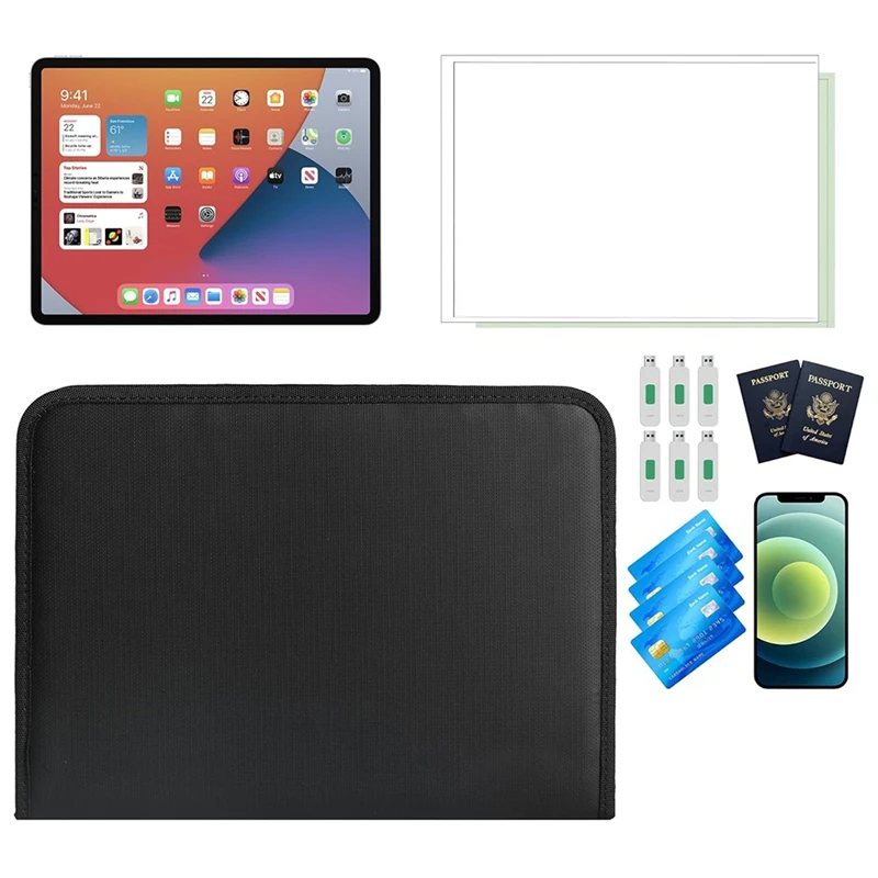 Accordion Document Organizer 220°F Fireresistant Document Organizer Zipper And Tab Document Organizer For A4 Documents