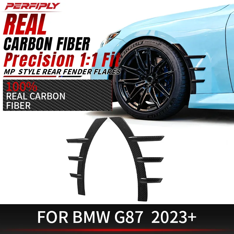 Real Dry Carbon Fiber Fender Flares for BMW G87 M2 2023+ M Performance Style Front Fender Extensions Front Fender Trim