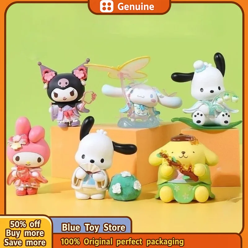 

Подлинная слепая коробка Sanrio, новая одежда с цветком рифмы, слепая коробка Kuromi Pochacco Cinnamoroll, милая мелодия, экшн-фигурка, подарок-сюрприз