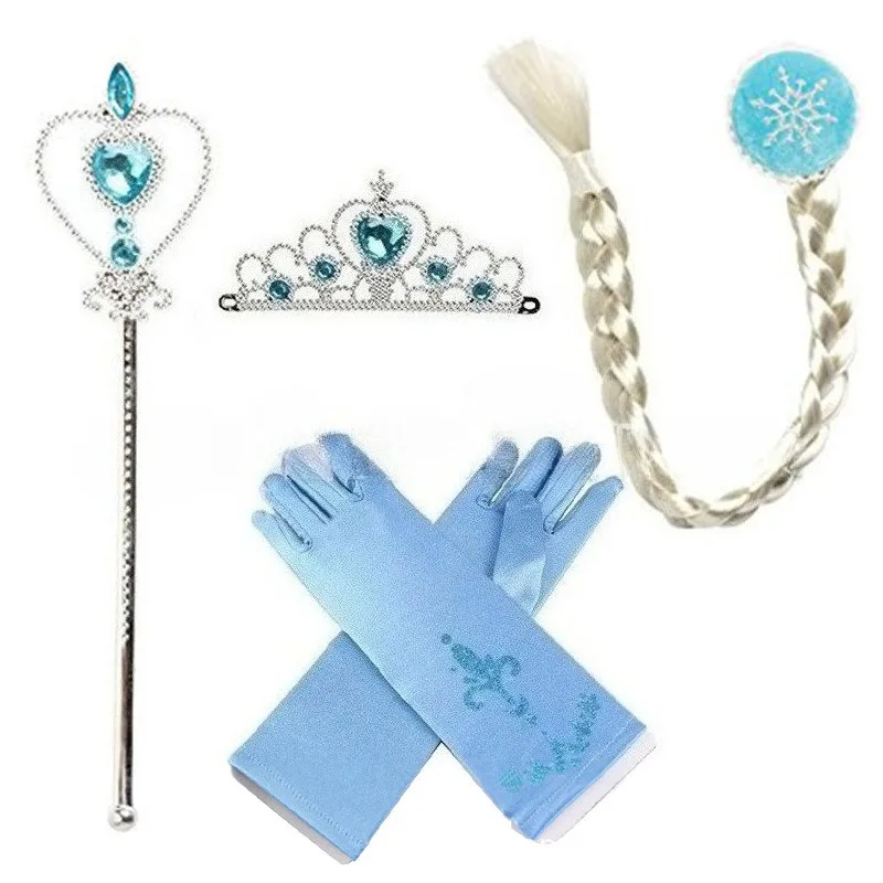 Girl Cosplay Accessories Princess Snow Queen Dress Up Magic Wand Crown Rhinestone Hair Bands For Kids Hair Band Gifts