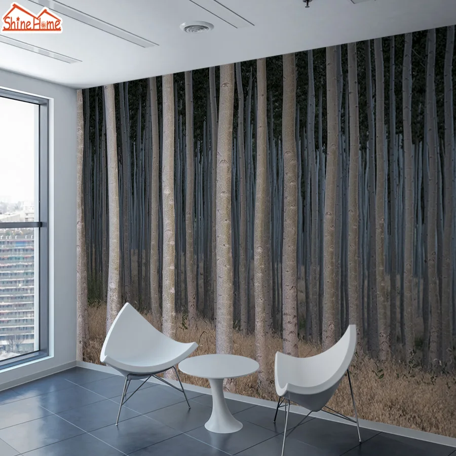 Custom Peel and Stick Optional photo Wallpapers for Living Room Contact Covering Wall Papers Home Decor Forest Trees Mural Rolls