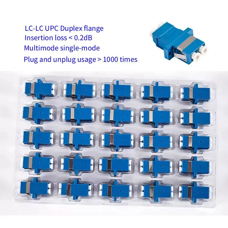 LC-LC Duplex Flange UPC Coupler Connector Fiber Optical Coupler Single Mode Plastic Duplex Fiber Optic Connector Adapter