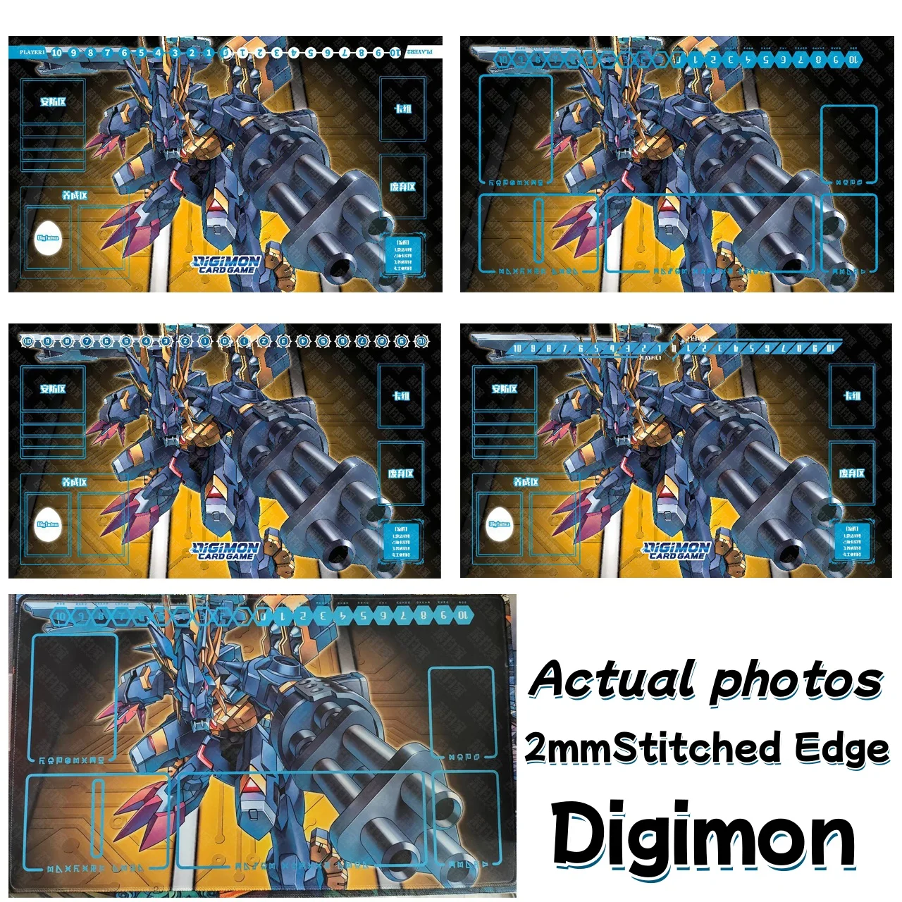 

600x350mm DTCG Digimon Animal Arena EX05 Metal Garurumon X Trading Card Playmat 2mmStitched Edge Board Game Card Mat Mouse Pad