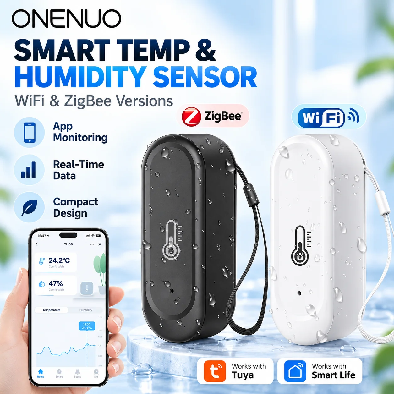 Wifi Thermostat - IP65 Tuya Zigbee/WiFi 방수 온도 습도