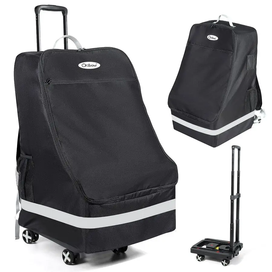 

Крепление для автомобильного сиденья для аэропорта, складная дорожная сумка для автомобильного сиденья, тележка с усилителем с 4 колесами и высокой нагрузкой, мягкая сумка для проверки ворот, подходит