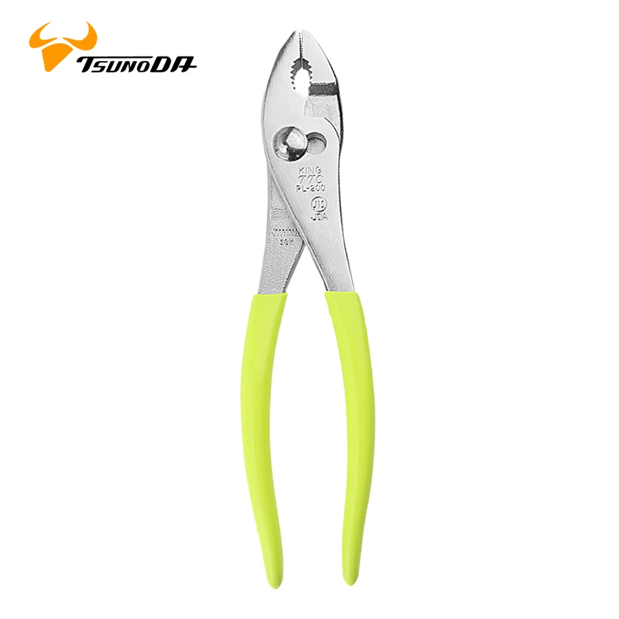 TSUNDA Tool 8-Inch Slip Joint Pliers Cutting Function is Available with Narrow Jaw Position NO.PL-200