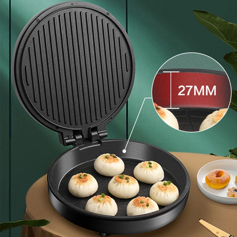 DMWD Electric Baking Pan Crepe Maker Double-sided Heating Suspension Type Steak Frying Pan Grill Pancake Pizza Baking Machine