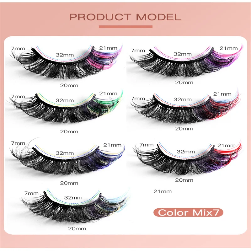 다층 구조 컬러 스테이지 길쭉한 눈꼬리 믹스 러시아 컬 재사용 가능하고 내구성 있는 인조 속눈썹 연장