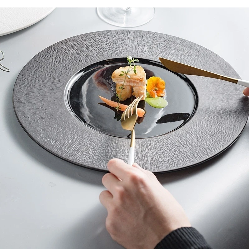 

12-дюймовый стейк Круглый сервировочный посуда Набор для ресторана отеля