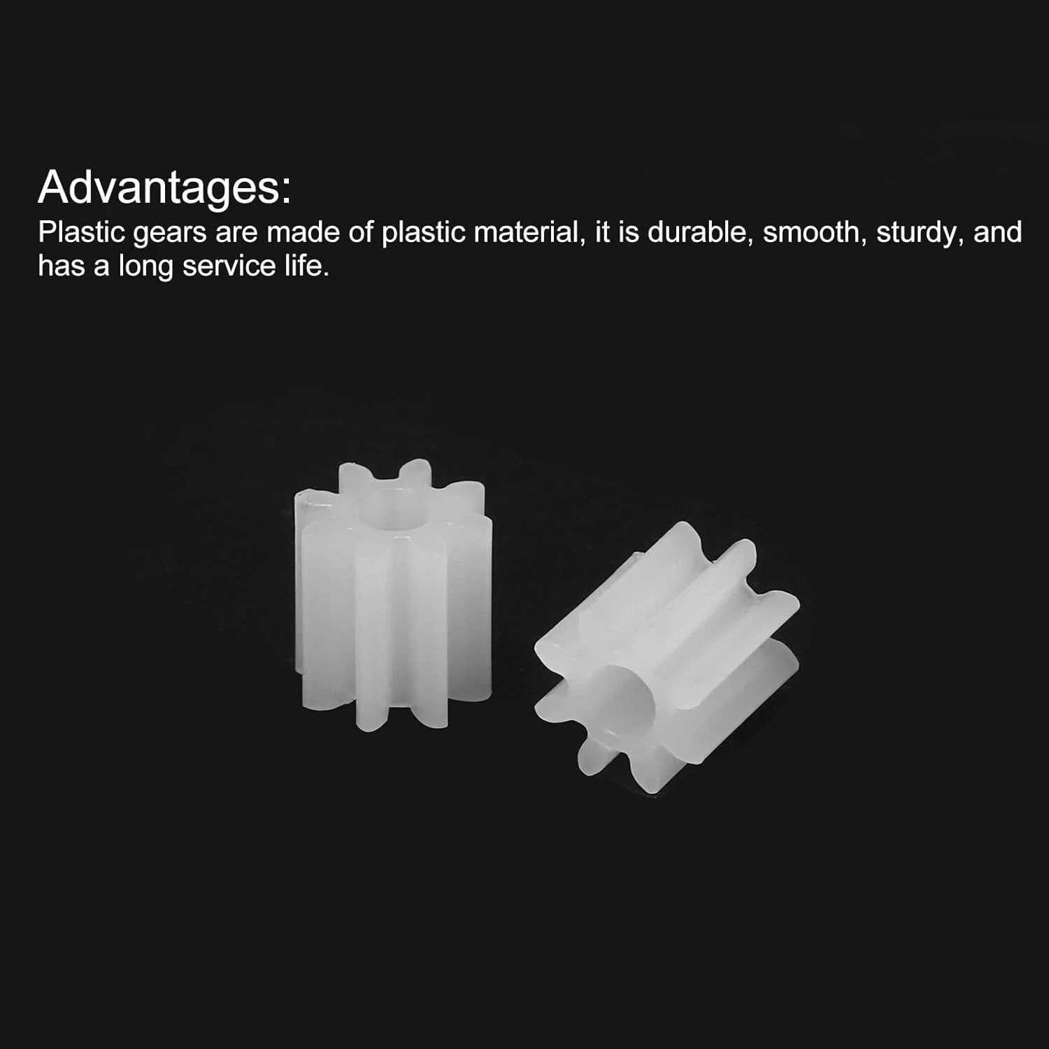 0.5Modulus Plastic Spindle Gear Small Motor Gear Reduction Gear Bore 1.95mm Nylon Tight Pinion Spur8/9/10/12/14/16/18Teeth