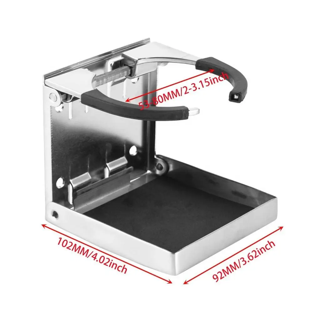 

Adjustable Folding Cup Holder Rust-proof Corrosion Resistant Stainless Steel Bottle Holder Durable with Screw Drink Holder