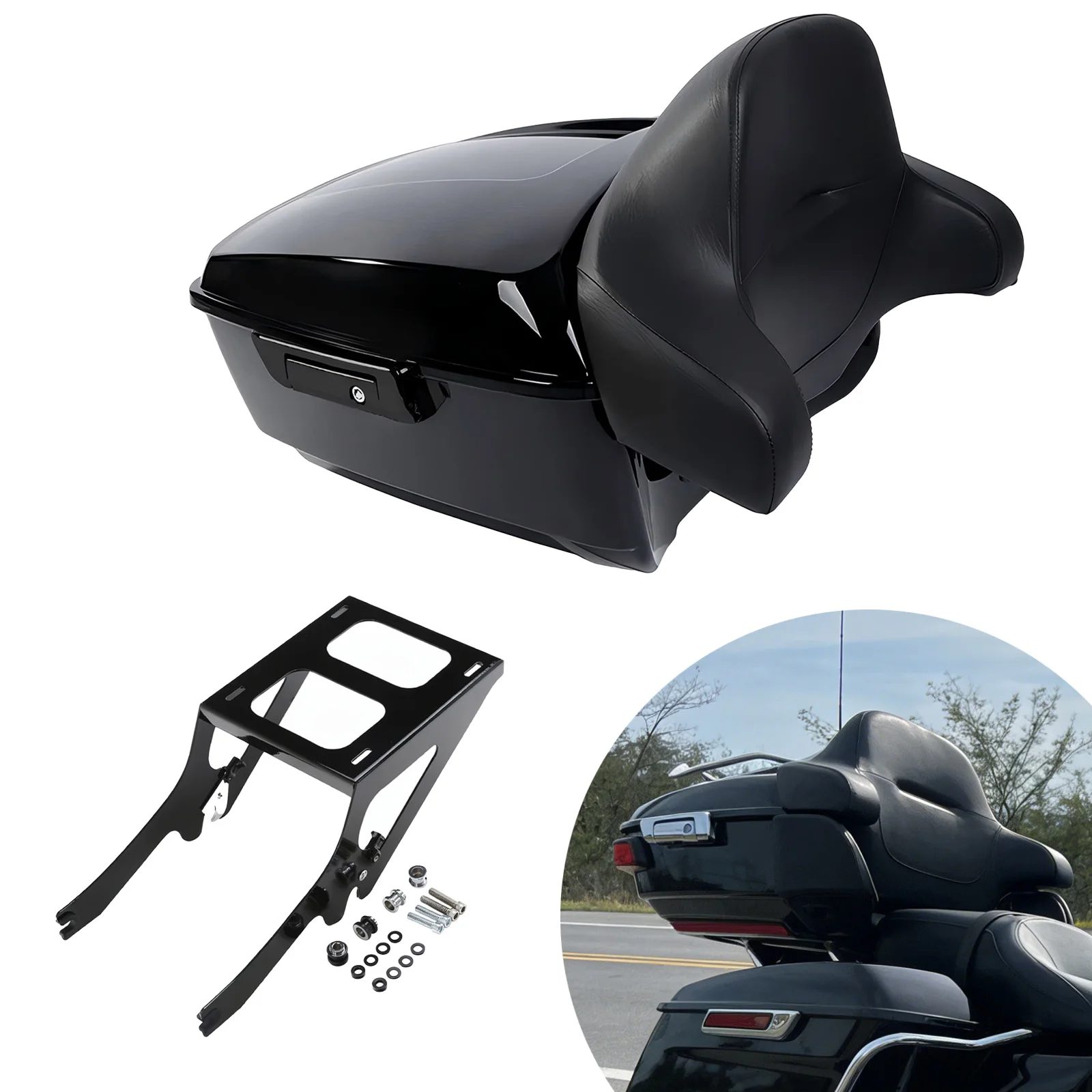 

Motorcycle Touring King Tour Pak Pack Tail Case Box Trunk & Luggage Rack For Street Bob FXBB 114 FXBBS Heritage Classic 18-25