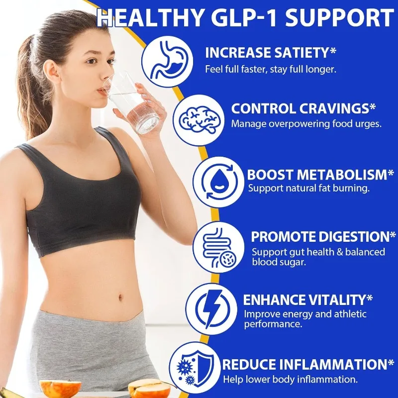 GLP 1 Supplement Containing Akkermansia Probiotic Capsules for Metabolism, Digestion, and Intestinal Health - Vegan, 60 Capsules - Image 4