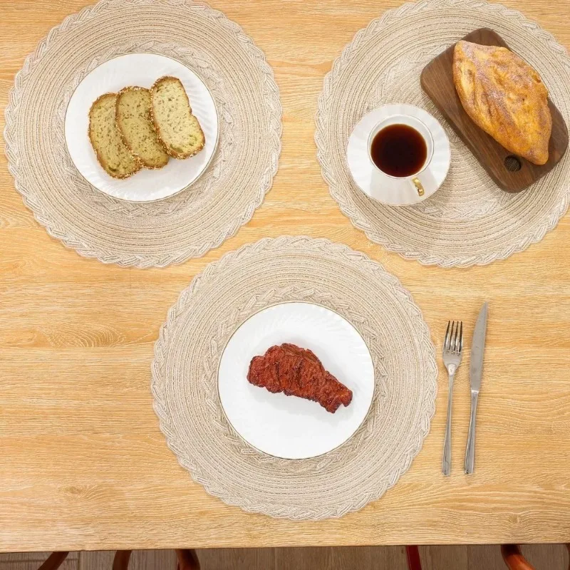 

Моющиеся, термостойкие салфетки, салфетки для кухонных принадлежностей (набор из 6 предметов), круглые тканые коврики для стола