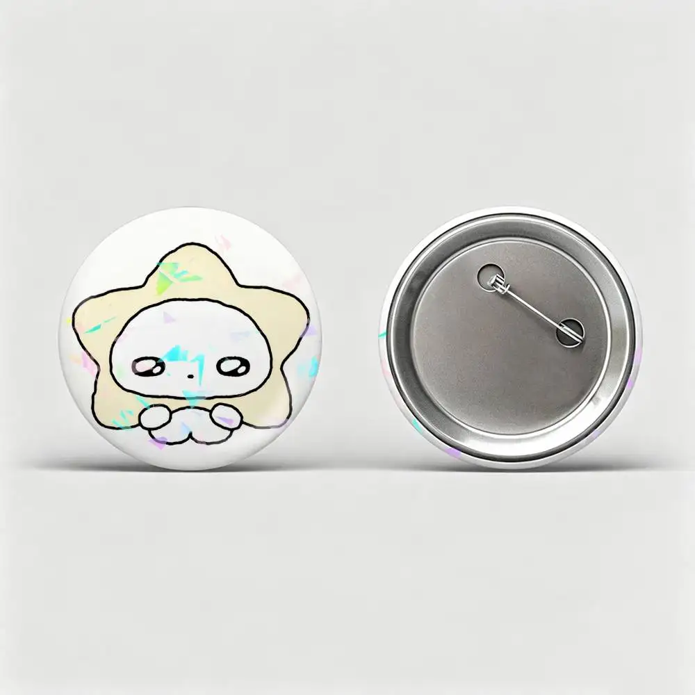 Korean U-Ujin Dog kkomi Custom Tinplate Round Button Badge Pins Brooches