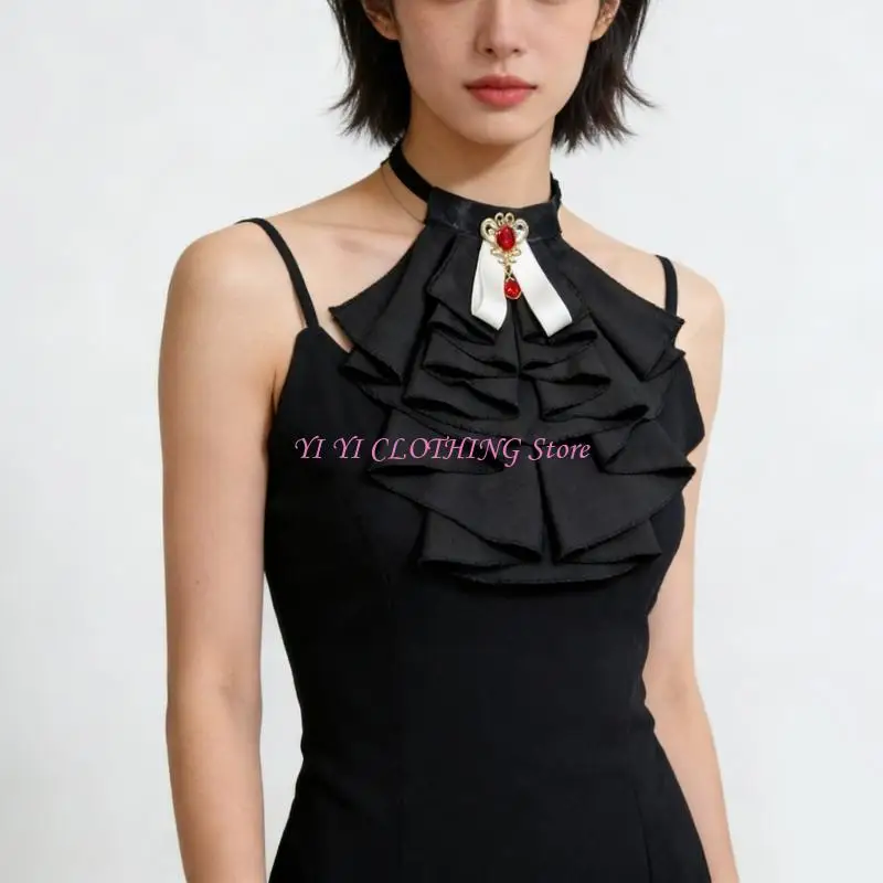 

N5KF Elegant Victorian Faux Collar Adjustable Neckwear Decorative Collar for Women