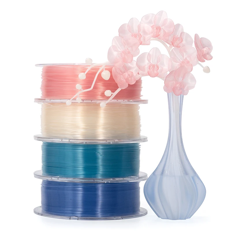 BIQU PLA Translucent Filament Adjustable Transparency Crystal Clear 1.75mm 1KG Roll For BambuLab And Most FDM 3D Printers