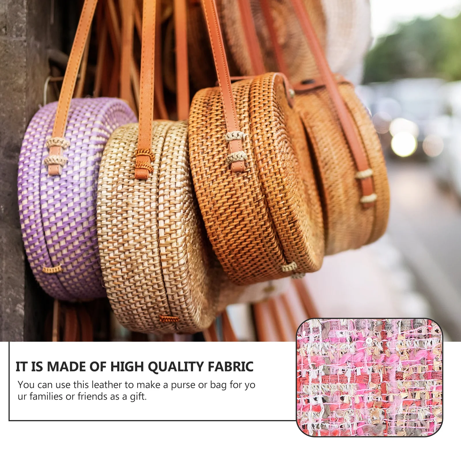 

1Pcs Woven Bag Bottom Base Round Artificial 18cm Durable DIY Bag Material Protector Shaper Plate for Handmade Purse Pink