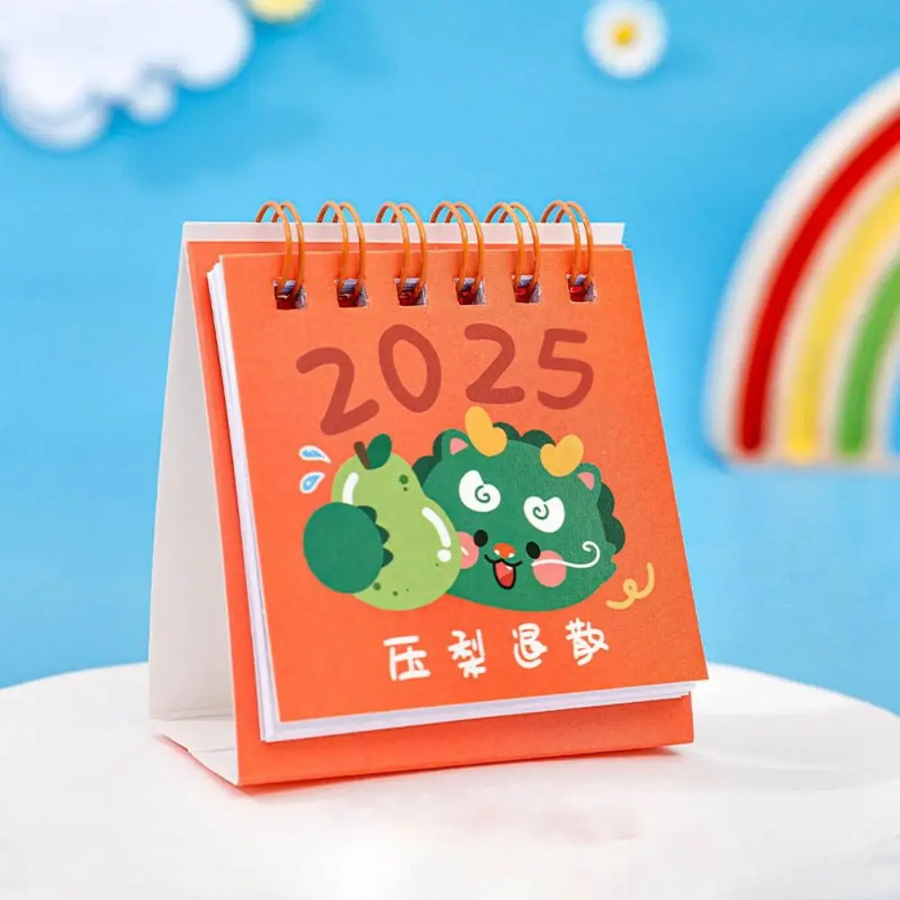 Cartoon Fruit 2025 Calendar Mini Agenda Organizer Fruit Text Calendar Cute Schedule Planner Mini Desktop Calendar Desk Check-in
