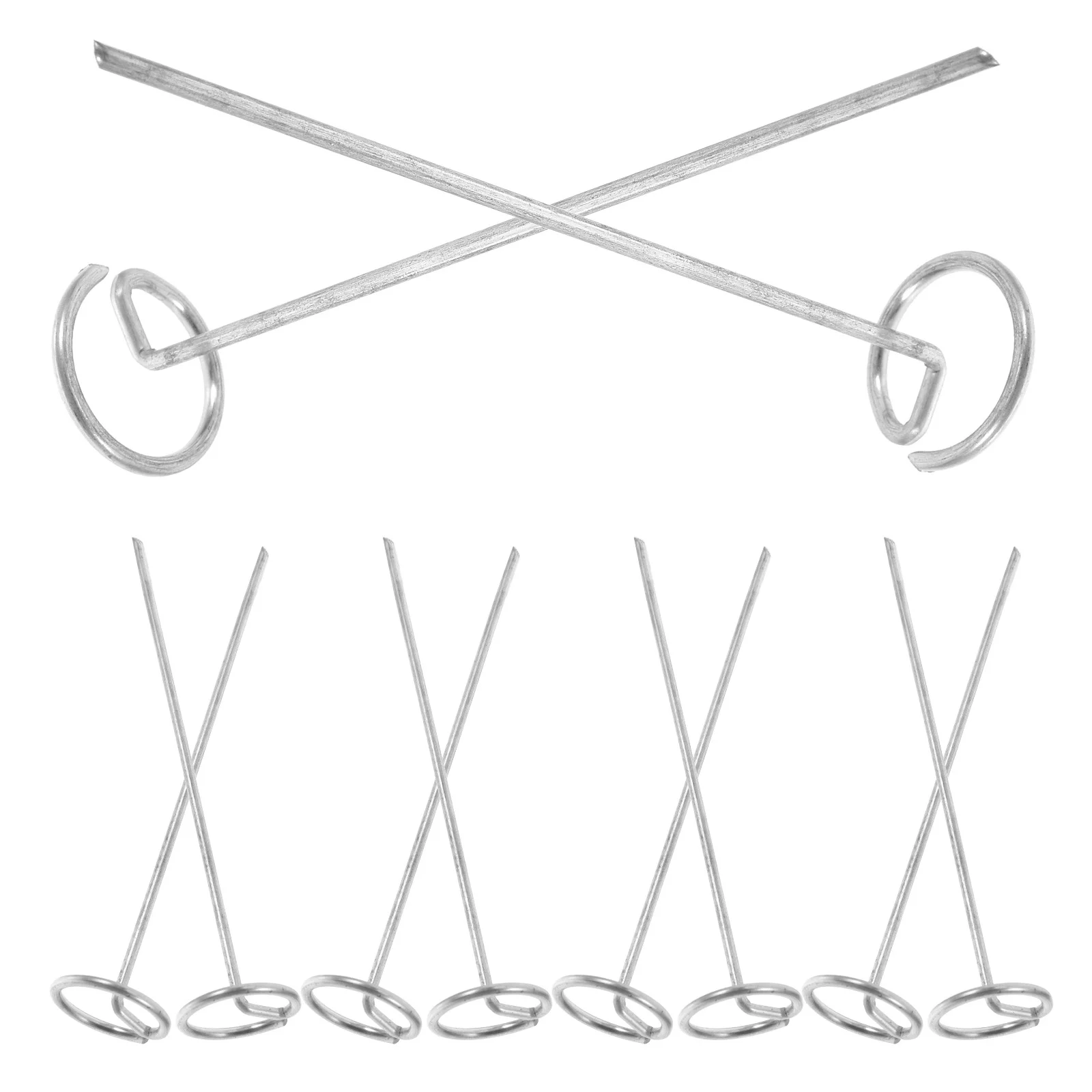 

20Pcs Metal Garden Stakes Circle Top Steel Lawn Heavy Duty Securing Fabric Netting Ground Sheets Landscape