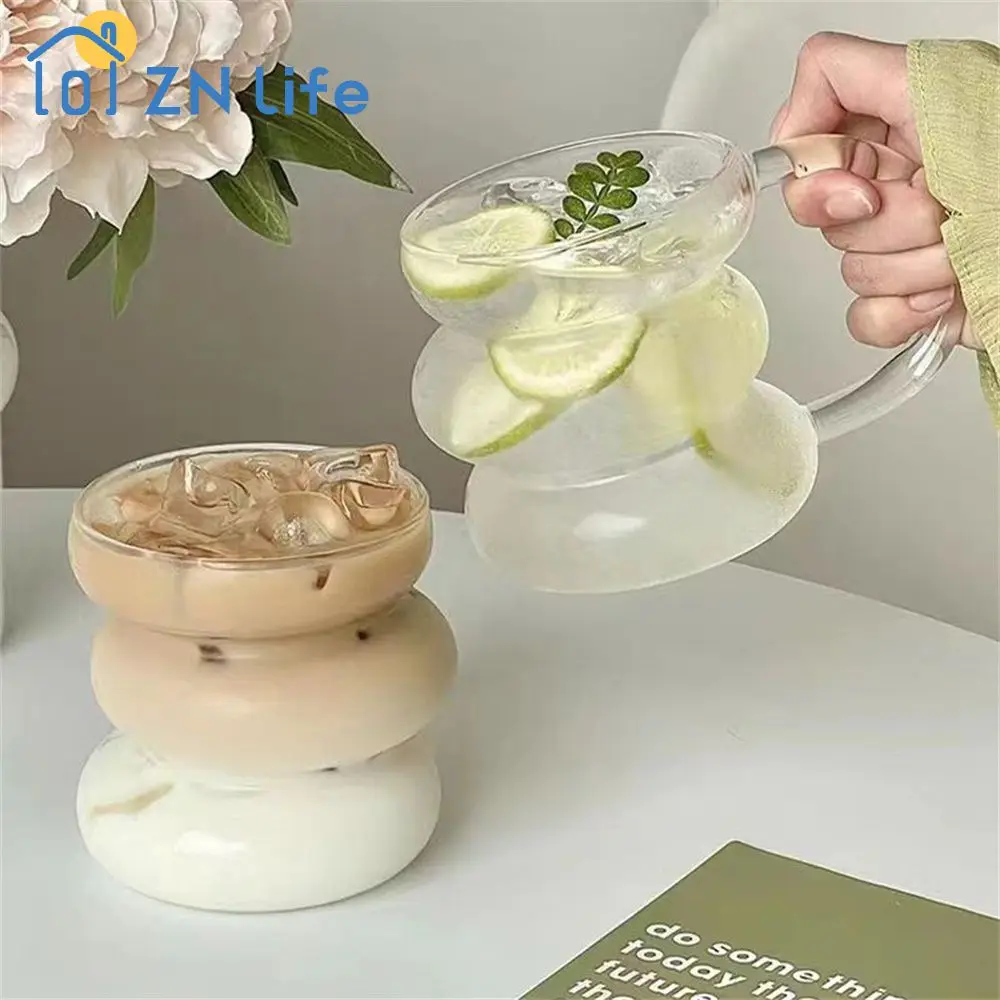 Latte Cup Multipurpose Easy To Clean High Color Value Popular Single Layer There Must Be Fashion Glass Latte Cup Breakfast Cup