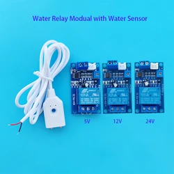 5V 12V 24V Water Leakage Sensor Relay Module Water Leaking Flood Overflow Detector with Water Sensor for Smart Home Smart Life