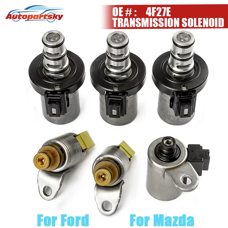 

6PCS/Set Transmission Shift Solenoid Gearbox Part For Mazda 3 5 6 Protege For Ford Focus FNR5 48420K-R 4F27-E 4F27E Refurbished