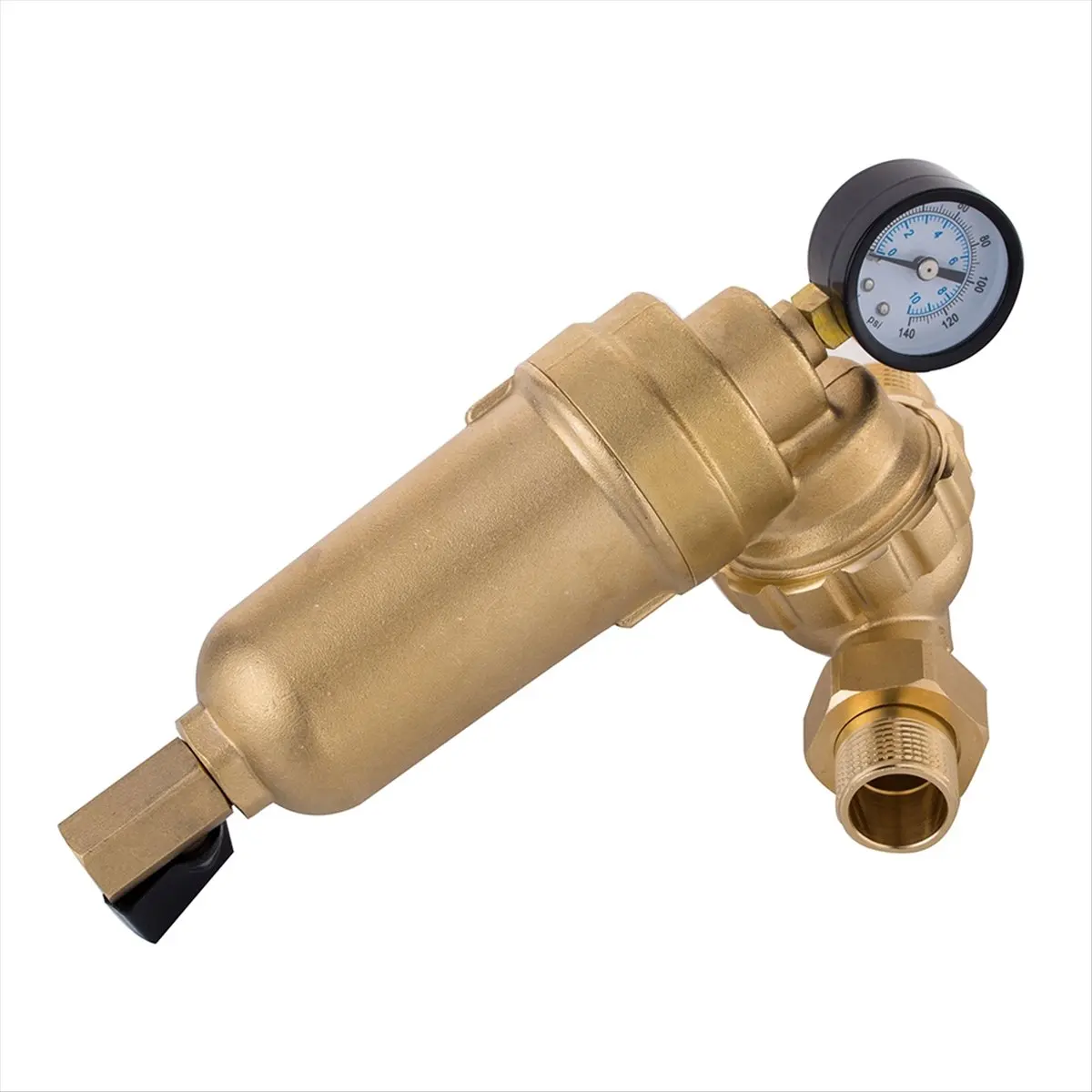 

Универсальный вращающийся на 360 градусов фильтр-клапан BABQ для централизованной очистки воды во всем доме, многоразовый, для удаления осадка, никелированный, C