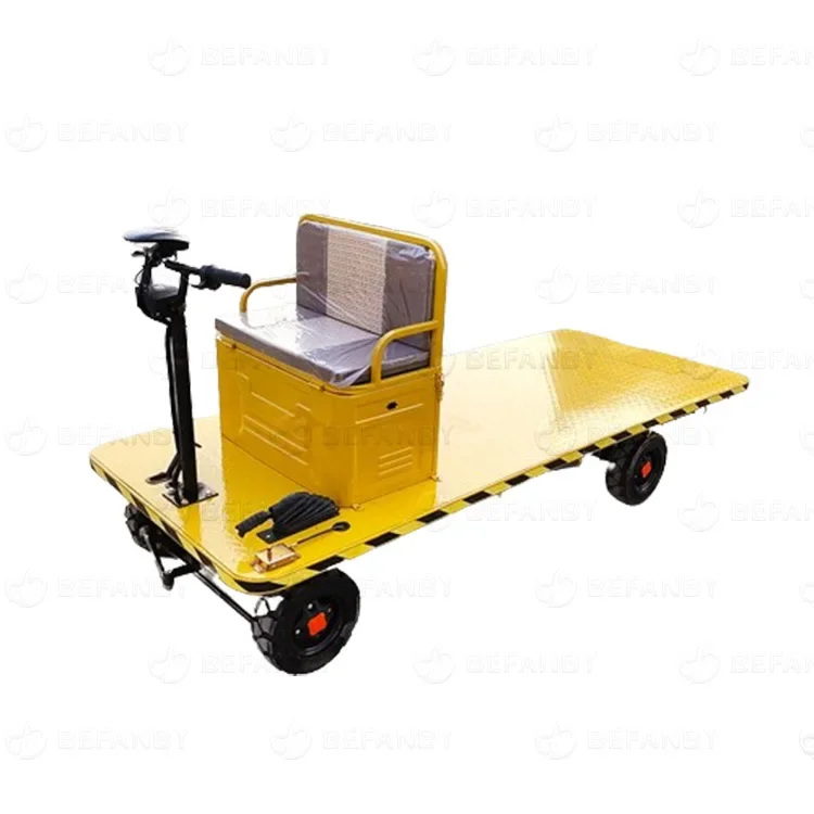 Customized Hand Push Lifting Four-wheels Electric Flatbed Trolley
